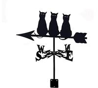 Weather Vane, Parrot and Cat Poodle Metal Weathervane Wind Vane Durable Wind Direction Measuring Tool Outdoor Roof Garden Installation Garden Decorative Weathercock
