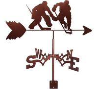 Weather Vane Playing ice Hockey Metal with Roof Mounted Roof Garden Wind Direction Indicator Decoions for Outdoor Farm Yard Garden Gazebo Measuring Tool