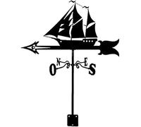 Weather Vane Sailboat Stainless Steel Weathervane Measuring Tools Wind Direction Indicator Weathercock Garden Stake for Outdoor Bracket Decor Craft (Color : 1)