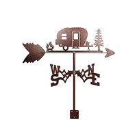 Weather Vane Stainless Steel Garden Stake Camper Duck Family Fox Weathervane Measuring Tools Wind Direction Indicator Weathercock Suitable for Outdoor Metal Products