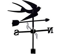 Weather Vane Swallow Silhouette Indicator Wind Direction Weather Vane Tool Measure Weather Vane with Anti-Rust Coating for Crafts Outdoor Decoration A