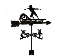 Weather Vane,Weather Vanes Wind Direction Indicator Stainless Steel Measuring Tools Weathercock for Outdoor Gardens Iron Art Houses Patio Lawns Decor Craft-Surfing Wave Surfer