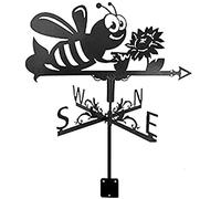 Weather Vane Weathercock Stainless Steel Weather Vane Wind Blown Direction Indicator for Outdoor Roof Farm Yard Mount Yard Decor (Color : Bee Picking Nectar)