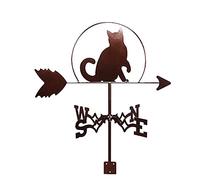 Weather Vane Wind Direction Indicator Stainless Steel Weathervane Measuring Tool Weathercock Easy to Assemble for Outdoor Bracket Decor Craft (Color : Cat)