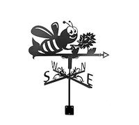 Weather Vane Wind Direction Indicator Weathervane Measuring Tool Weathercock Stainless Steel for Outdoor Bracket Decor Craft (Color : Bee picking nectar)