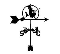 Weather Vane Witch Statue Wind Vane Stainless Steel Weathervane Wind Direction Indicator for Outdoor Roof Mount Yard Measuring Tool