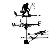 Weather Vane with Animal Ornament Retro Farm Scene Weathervane Professional Measuring Tools Patio Yard Decoration Wind Direction Indicator Easy Use - Orangutan
