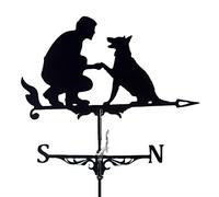 Weather Vane with Animal Ornament, Stainless Steel Weathervane Durable Retro Farm Scene Garden Outdoor Measuring Tools Wind Vane Weathercock Wind Direction Indicator