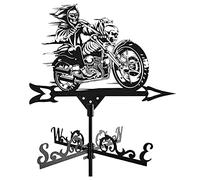 Weather Vanes Cat Grim Reaper Silhouette Wind Direction Indicator Weathercock Stainless Steel with Anti-Rust Coating for Outdoor Decor Craft