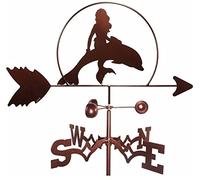 Weather vanes for Roofs,Mermaid Weather Vane,Outdoor Wind Direction Indicators,Roof,Garden,Mountain,Courtyard Decor Cast Iron Farm Wind Vane (Sailing Wind Vane) (Sailing Wind Vane)