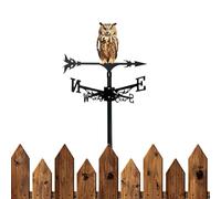 Weather Vanes for Yard - Metal Owl Shaped Rotating Weathervane | Outdoor Wind Direction Indicator | Steel Sculpture for Outside Patio Courtyards Roof Gardens Rooftops Terraces