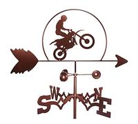Weather Vanes Stainless Steel Weathervane Creative Motorcycle Sculptures Weathercock ?Wind Direction Indicator Outdoor Gardens Houses Patio Lawns Measuring Tools
