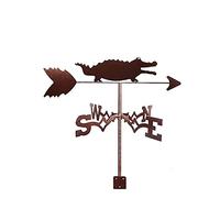 Weather Vanes Swan Farmer Crocodile Silhouette Weathervane Wind Direction Indicator Weathercock Stainless Steel with Coating for Outdoor Decor Craft