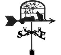 Weather Vanes Weathercock Wind Direction Indicator Stainless Steel Weathervane Measuring Tools for Outdoor Gardens Houses Patio Lawns,B