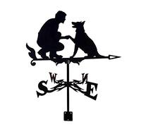 Weather Vanes Weathervane Measuring Tools Cat Family Grouper Owl Silhouette Weathercock Wind Direction Indicator for Outdoor Gardens Houses Patio Lawns