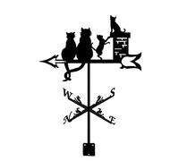 Weather Vanes Weathervane Measuring Tools Cat Family Grouper Owl Silhouette Weathercock Wind Direction Indicator for Outdoor Gardens Houses Patio Lawns