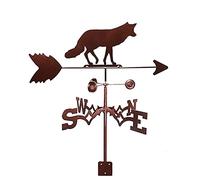 Weather Vanes Wild Fox Silhouette Weathervane Wind Direction Indicator Weathercock Stainless Steel with Coating for Outdoor Animal Decor Craft