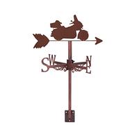 Weather Vanes with Motorcycle Silhouette Ornament, Weathervane Wind Direction Indicator Weathercock Stainless Steel Measuring Tool Garden Yard Roof Mount Easy Use,Bronze,Motorcycle