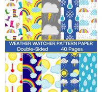 Weather Watcher Scrapbook Paper 40 Pages 20 Sheets: Rain & Shine Pattern Paper: Double Sided for Scrapbooking, Card Making, Origami, DIY and More