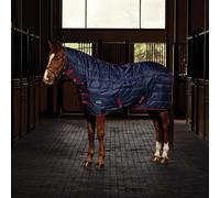 WeatherBeeta Stable Rug ComFiTec 210D Channel Quilt Combo Neck 220G Navy/Burgundy 6'0