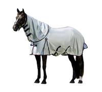 WeatherBeeta ComFiTec Airflow Fly Sheet Detach-A-Neck, Grey/Navy/Burgundy, 6'3