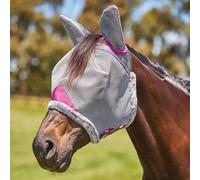 WeatherBeeta ComFiTec Deluxe Durable Mesh Mask with Ears, Grey/Purple, Warmblood