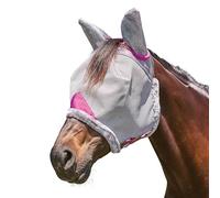 WeatherBeeta ComFiTec Deluxe Durable Mesh Mask with Ears, Grey/Purple, Small Pony