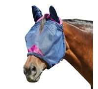 Weatherbeeta Comfitec Deluxe Durable Mesh Mask With Ears Navy/Purple - Small Pony