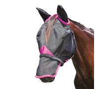Weatherbeeta Comfitec Deluxe Durable Mesh Mask With Ears and Nose Black/Purple - Pony