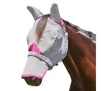 WeatherBeeta ComFiTec Deluxe Durable Mesh Mask with Ears & Nose, Grey/Purple, Pony