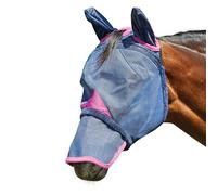 Weatherbeeta Comfitec Deluxe Durable Mesh Mask With Ears and Nose Navy/Purple - Pony