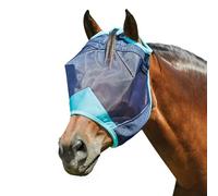 Weatherbeeta Comfitec Deluxe Fine Mesh Mask Navy/Turquoise - Pony