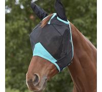 WeatherBeeta ComFiTec Deluxe Fine Mesh Mask with Ears, Black/Turquoise, Cob