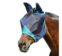 Weatherbeeta Comfitec Deluxe Fine Mesh Mask With Ears Navy/Turquoise - Pony