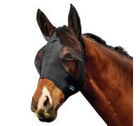 WeatherBeeta ComFiTec Deluxe Stretch Fly Mask with Ears, Black/Black, Extra Large