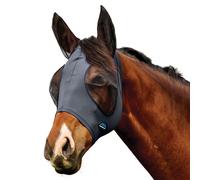 WeatherBeeta ComFiTec Deluxe Stretch Fly Mask with Ears, Charcoal/Black, Medium