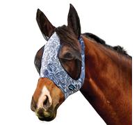 WeatherBeeta Comfitec Deluxe Stretch Fly Mask With Ears Navy/White Floral Print - MEDIUM