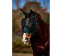 WeatherBeeta ComFiTec Durable Mesh Fly Mask with Ears, Black/Forest Green, Extra Large
