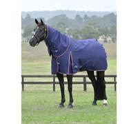 WeatherBeeta ComFiTec Essential Turnout Detach-A-Neck 220G, Navy/Burgundy, 7'0