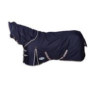 WeatherBeeta ComFiTec Essential Detach-A-Neck Medium Horse Rug, Navy/Silver/Red, 6'0