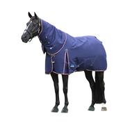 WeatherBeeta ComFiTec Essential Turnout Detach-A-Neck 220G, Navy/Burgundy, 7'0