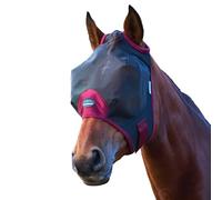 WeatherBeeta ComFiTec Fine Mesh Fly Mask, Black/Burgundy, Extra Large