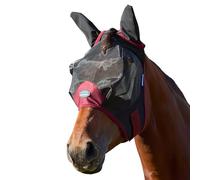 WeatherBeeta ComFiTec Fine Mesh Fly Mask with Ears, Black/Burgundy, Extra Extra Small