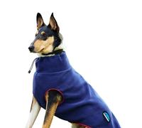 WeatherBeeta ComFiTec Fleece Zip Dog Coat, Navy/Burgundy, 70cm