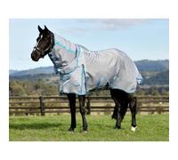 Weatherbeeta Comfitec Hexi Shield Combo Neck Mesh Fly Rug - Silver/Teal