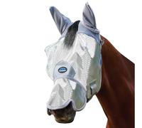 WeatherBeeta Fly Mask – ComFiTec Hexi Shield, With Ears & Nose, Silver, Large