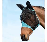 Weatherbeeta Comfitec Mask With Ears - Black Turquoise - Easy Stretch
