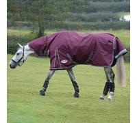 WeatherBeeta ComFiTec Plus Dynamic II Combo Neck Medium/Lite Horse Turnout Rug, Maroon/Grey/White, 7'0