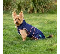 WeatherBeeta ComFiTec Premier Deluxe Waterproof Dog Coat, Burgundy/Navy, 80cm