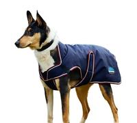WeatherBeeta ComFiTec Premier Deluxe Waterproof Dog Coat, Navy/Burgundy, 75cm